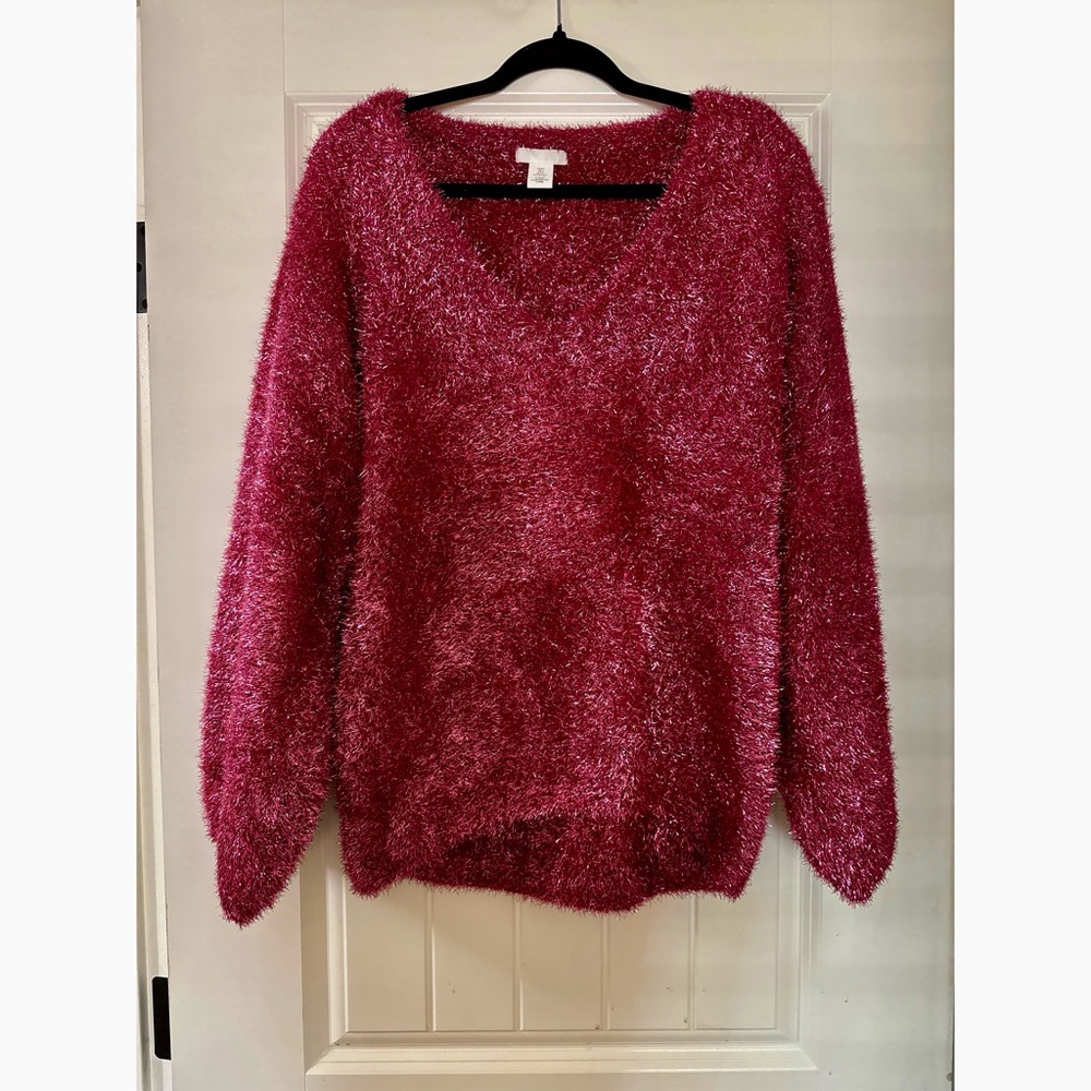 Cozy Pink Fuzzy Sweater